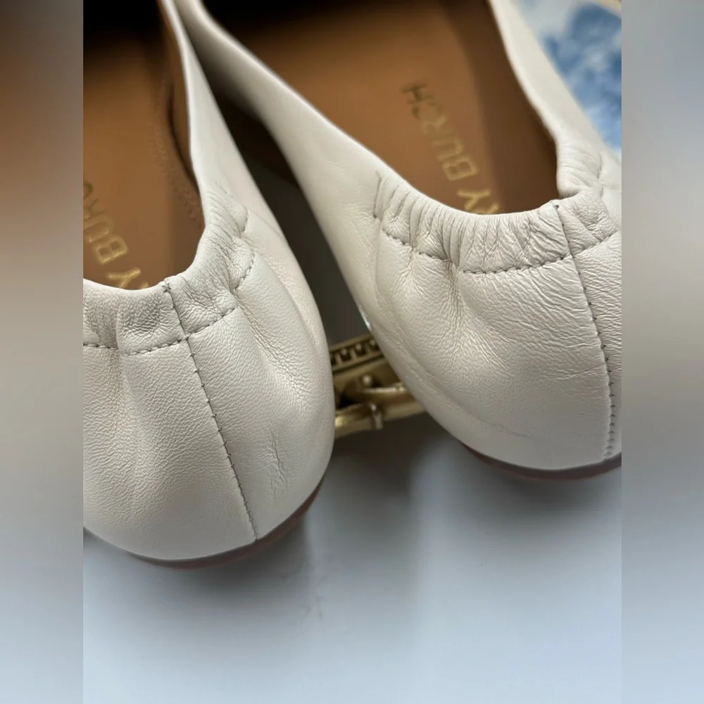 🆕 TORY BURCH 🧿 NWOB Eleanor White Leather Smoking Slipper Loafers, Sz US 6